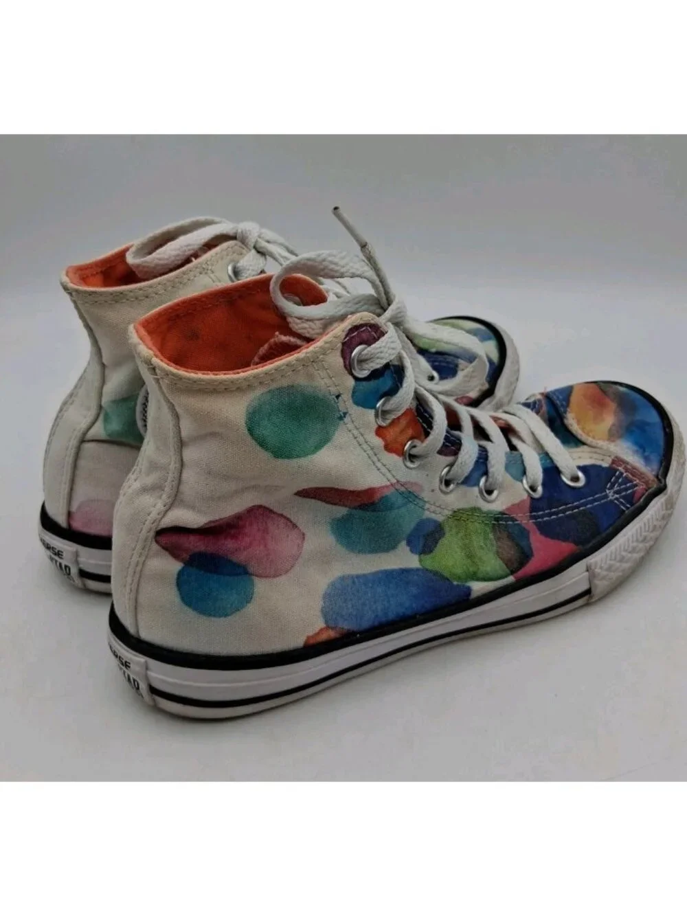 Converse Chuck Taylor Paint Splatter Lace Hi Top Sneakers 656144F Junior Size 3